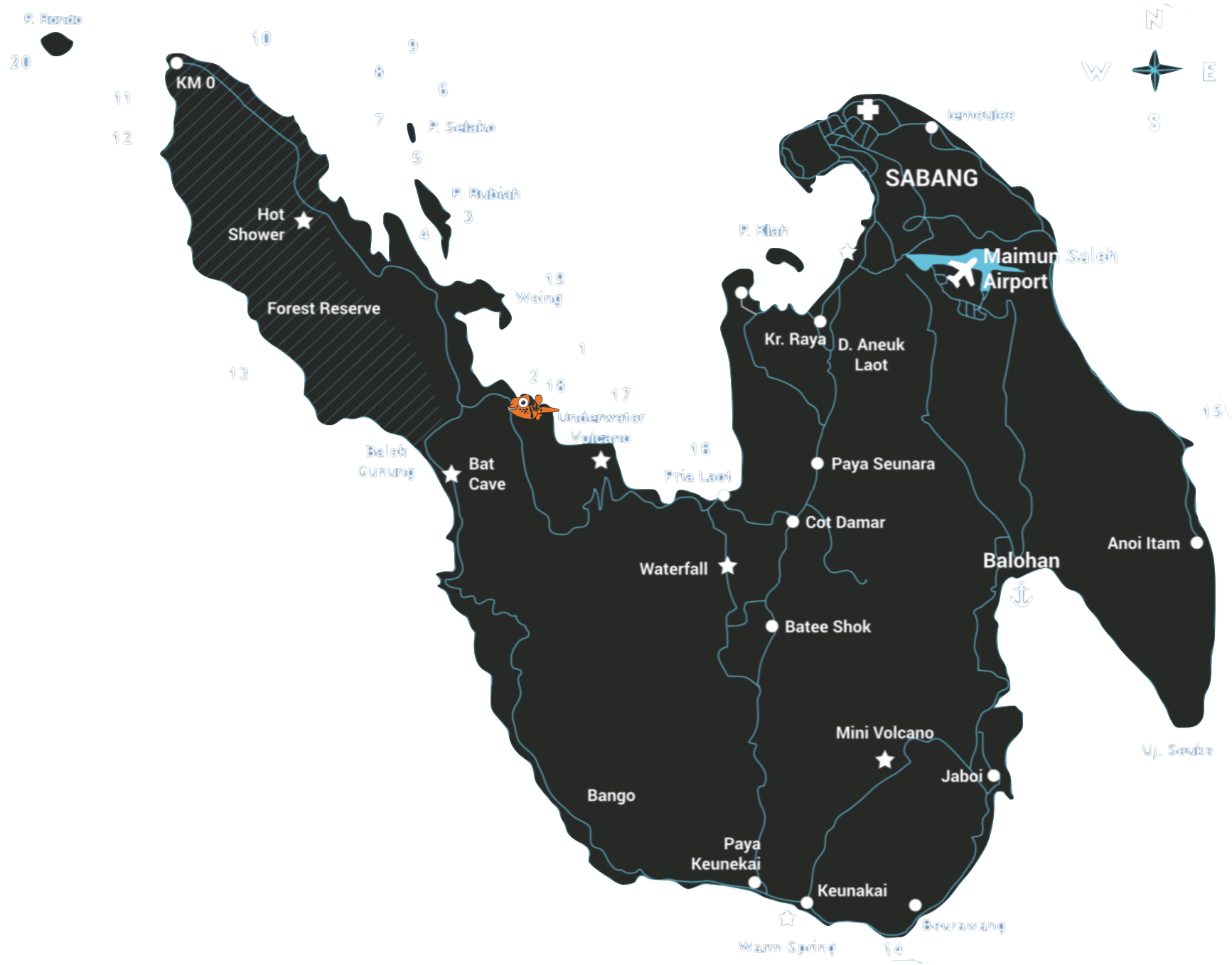 Dive Map Pulau Weh Sumatra Indonesia